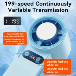 Portable Handheld Fan LED Digital Display With Refrigeration Board 90° Foldable 199Gear Strong Wind Speed 8000mAh F16