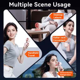Portable Handheld Fan LED Digital Display With Refrigeration Board 90° Foldable 199Gear Strong Wind Speed 8000mAh F16