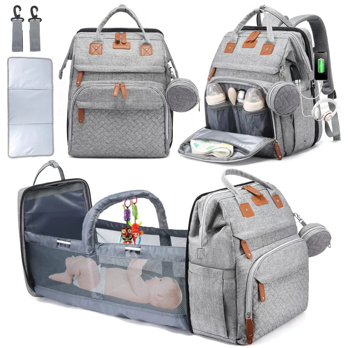 New Baby Nappy Changing Bags Changing Station Portable Baby Bed Travel Bassinet Folding Crib Shade Cloth Changing Pad Waterproof