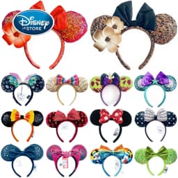 Disney Mickey Ear Headband Plush Sequin Headband For Adult Kids Women Girls Disneyland Cosplay Party Accessories Birthday Gift