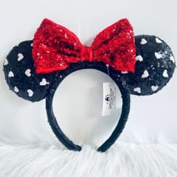 Disney Mickey Ear Headband Plush Sequin Headband For Adult Kids Women Girls Disneyland Cosplay Party Accessories Birthday Gift