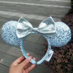 Disney Mickey Ear Headband Plush Sequin Headband For Adult Kids Women Girls Disneyland Cosplay Party Accessories Birthday Gift