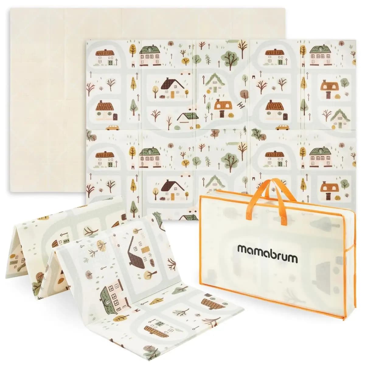 Mamabrum Baby Folding Mat City Double-Sided Infant Educational Non-Slip Insulation Mat for Children 0m+