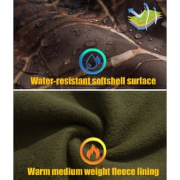 Men's Silent Soft Shell Camouflage Tactical Jacket Waterproof Warm Fleece Hunting Jackets Outdoor Hiking Fishing Hooded Coat