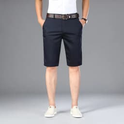 6 Color Casual Shorts Men 2025 Summer New Straight Elastic Business Fashion Thin Short Pants Male Brand Khaki Beige Black Navy