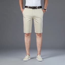 6 Color Casual Shorts Men 2025 Summer New Straight Elastic Business Fashion Thin Short Pants Male Brand Khaki Beige Black Navy