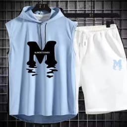 2025 New Men's Summer Sets Casual Breathable 2 Piece T-shirt+Shorts Suit Men Tracksuit Loose Vest Jogging Sleeveless Top Man Set