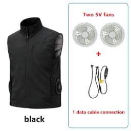 New Side Dual Fan Air Conditioning Vest Summer Outdoor Work Fishing Heatstroke Prevention Cooling Waistcoat（Excluding Power Bank
