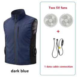 New Side Dual Fan Air Conditioning Vest Summer Outdoor Work Fishing Heatstroke Prevention Cooling Waistcoat（Excluding Power Bank