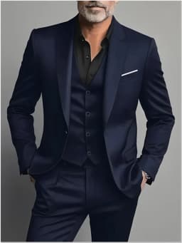 Elegant Men's Suit Sets- Slim Fit Tuxedo Set for Weddings & Formal Occasions, Black Suit