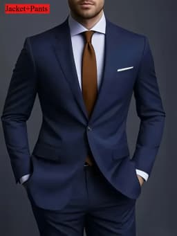 Elegant Men's Suit Sets- Slim Fit Tuxedo Set for Weddings & Formal Occasions, Black Suit