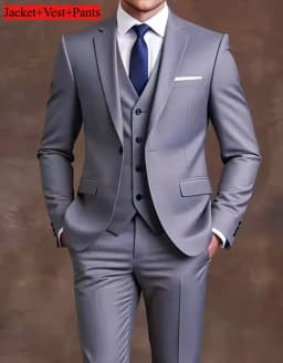 Elegant Men's Suit Sets- Slim Fit Tuxedo Set for Weddings & Formal Occasions, Black Suit
