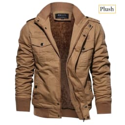 2024 Men's Tactical Jacket Autumn Winter Fleece Tactical Jackets Men Casual Multiple Pockets Windproof Outdoor Workwear Coat