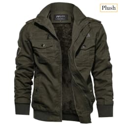 2024 Men's Tactical Jacket Autumn Winter Fleece Tactical Jackets Men Casual Multiple Pockets Windproof Outdoor Workwear Coat