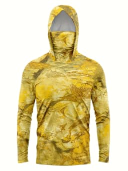 American Men's Summer New Fish Graffiti Print Soft and Breathable Long Sleeved T-Shirt Fishing Suit Outdoor Leisure Vacation Top