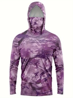 American Men's Summer New Fish Graffiti Print Soft and Breathable Long Sleeved T-Shirt Fishing Suit Outdoor Leisure Vacation Top