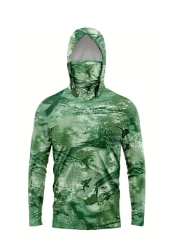 American Men's Summer New Fish Graffiti Print Soft and Breathable Long Sleeved T-Shirt Fishing Suit Outdoor Leisure Vacation Top
