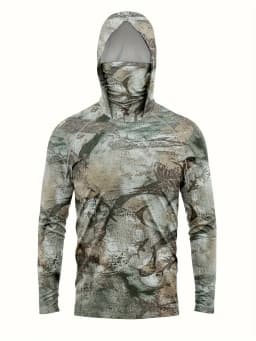 American Men's Summer New Fish Graffiti Print Soft and Breathable Long Sleeved T-Shirt Fishing Suit Outdoor Leisure Vacation Top