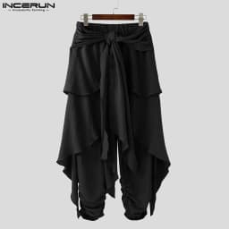 Fashion INCERUN Summer Spring Men Casual Pants Harem Pant Pleated Long Trousers Streetwear Oversize Men's Clothing S-5XL