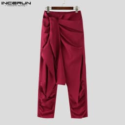 Fashion INCERUN Summer Spring Men Casual Pants Harem Pant Pleated Long Trousers Streetwear Oversize Men's Clothing S-5XL