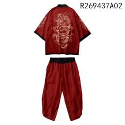 Large Size 5XL 6XL Japanese Kimono Cardigan Pants Set Print Fox Men Women Shirt Tradition Yukata Haori Obi Cosplay Costume