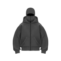 Men and women Balaclava Y2K Gothic Harajuku winter new item double hooded sweatshirt men's hooded mask zipper sportswear