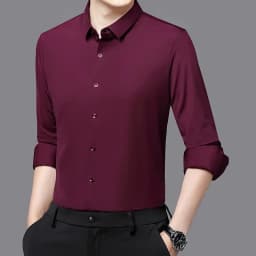 Premium Men's Ultra-Stretch Slim-fit Shirt - High-Quality Silky Business Formal Long-Sleeve Shirt for Social and Casual Wear