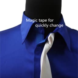 Dance King Michael Jackson Smooth Criminal Bule Shine Shirt & Tie Thread Gluing Performance Halloween Show Clothing No Button