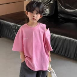 Boys T-shirt 2026 Spring and Summer New Childrens Clothing Korean Style Boys and Girls Retro Design Sense Do Old Cut T-shirt