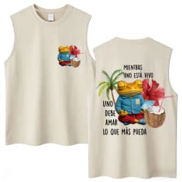 Washed Rapper Bad Bunny Tank Tops Debi Tirar Mas Fotos DTMF World Tour Aesthetic Vests Men Women Hip Hop Cotton Sleeveless Tees