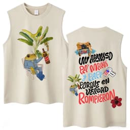 Washed Rapper Bad Bunny Tank Tops Debi Tirar Mas Fotos DTMF World Tour Aesthetic Vests Men Women Hip Hop Cotton Sleeveless Tees