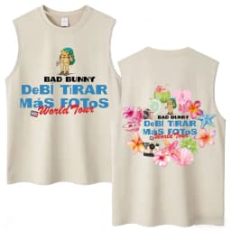 Washed Rapper Bad Bunny Tank Tops Debi Tirar Mas Fotos DTMF World Tour Aesthetic Vests Men Women Hip Hop Cotton Sleeveless Tees