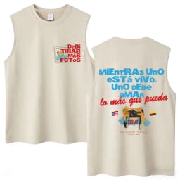 Washed Rapper Bad Bunny Tank Tops Debi Tirar Mas Fotos DTMF World Tour Aesthetic Vests Men Women Hip Hop Cotton Sleeveless Tees