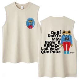 Washed Rapper Bad Bunny Tank Tops Debi Tirar Mas Fotos DTMF World Tour Aesthetic Vests Men Women Hip Hop Cotton Sleeveless Tees