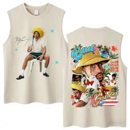 Washed Rapper Bad Bunny Tank Tops Debi Tirar Mas Fotos DTMF World Tour Aesthetic Vests Men Women Hip Hop Cotton Sleeveless Tees