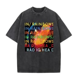 Washed Vintage Radiohead Music Album Cover Graphic T-shirt Men Women Retro Rock Gothic T Shirt Men's 90s Oversized Short Sleeve