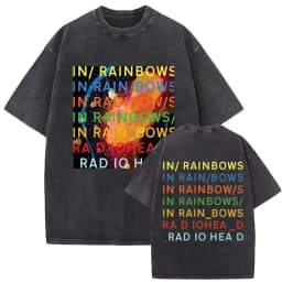Washed Vintage Radiohead Music Album Cover Graphic T-shirt Men Women Retro Rock Gothic T Shirt Men's 90s Oversized Short Sleeve