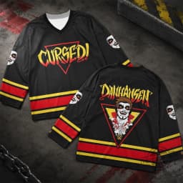 Men's Danhausen Cursed Hockey Jersey 2026 Casual Sports Crew Neck Long-Sleeved T-Shirt Spring Summer Relaxed-Fit Streetwear Top