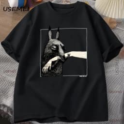 Funny Creature Bite Hand T Shirt Animal Lover Tshirt Crewneck Cotton Short Sleeve Tshirt Man Clothes Streetwear Loose Tees