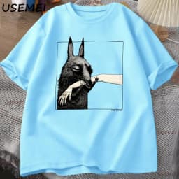 Funny Creature Bite Hand T Shirt Animal Lover Tshirt Crewneck Cotton Short Sleeve Tshirt Man Clothes Streetwear Loose Tees