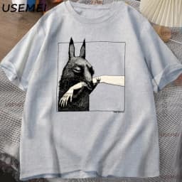 Funny Creature Bite Hand T Shirt Animal Lover Tshirt Crewneck Cotton Short Sleeve Tshirt Man Clothes Streetwear Loose Tees