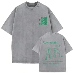 Rapper Bad Bunny Vintage Washed T-shirt Debi Tirar Mas Fotos DTMF World Tour T Shirt Men's Hip Hop Fashion High Quality T-shirts