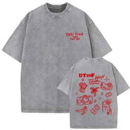 Rapper Bad Bunny Vintage Washed T-shirt Debi Tirar Mas Fotos DTMF World Tour T Shirt Men's Hip Hop Fashion High Quality T-shirts