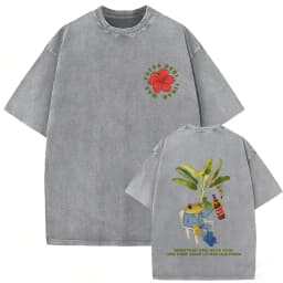Rapper Bad Bunny Vintage Washed T-shirt Debi Tirar Mas Fotos DTMF World Tour T Shirt Men's Hip Hop Fashion High Quality T-shirts