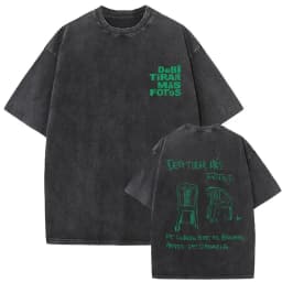 Rapper Bad Bunny Vintage Washed T-shirt Debi Tirar Mas Fotos DTMF World Tour T Shirt Men's Hip Hop Fashion High Quality T-shirts