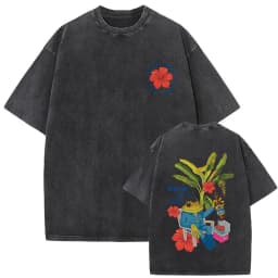 Rapper Bad Bunny Vintage Washed T-shirt Debi Tirar Mas Fotos DTMF World Tour T Shirt Men's Hip Hop Fashion High Quality T-shirts