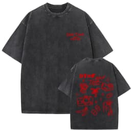 Rapper Bad Bunny Vintage Washed T-shirt Debi Tirar Mas Fotos DTMF World Tour T Shirt Men's Hip Hop Fashion High Quality T-shirts
