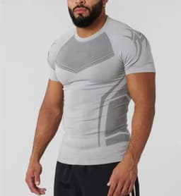 Men's Compression Gym T-Shirt, Breathable Quick Dry Muscle Fit Workout Top, Athletic Fitness Tee for Training Running Sports