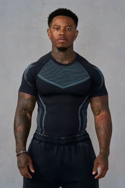 Men's Compression Gym T-Shirt, Breathable Quick Dry Muscle Fit Workout Top, Athletic Fitness Tee for Training Running Sports