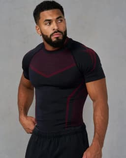 Men's Compression Gym T-Shirt, Breathable Quick Dry Muscle Fit Workout Top, Athletic Fitness Tee for Training Running Sports